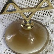 Bougeoir en laiton et onyx