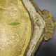 Florentine wooden tray painted with the hand of oval shape