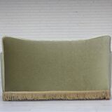 1960s, Danish 2-seater sofa, light green furniture velour, ash wood.