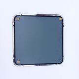 Square mirror in a chrome-plated metal frame, 1970s