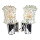 Pair of vintage 70s glass wall lamps by Targetti Sankey