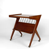 Desserte roulante en teck, Mid-century Modern, Italie, circa 1950