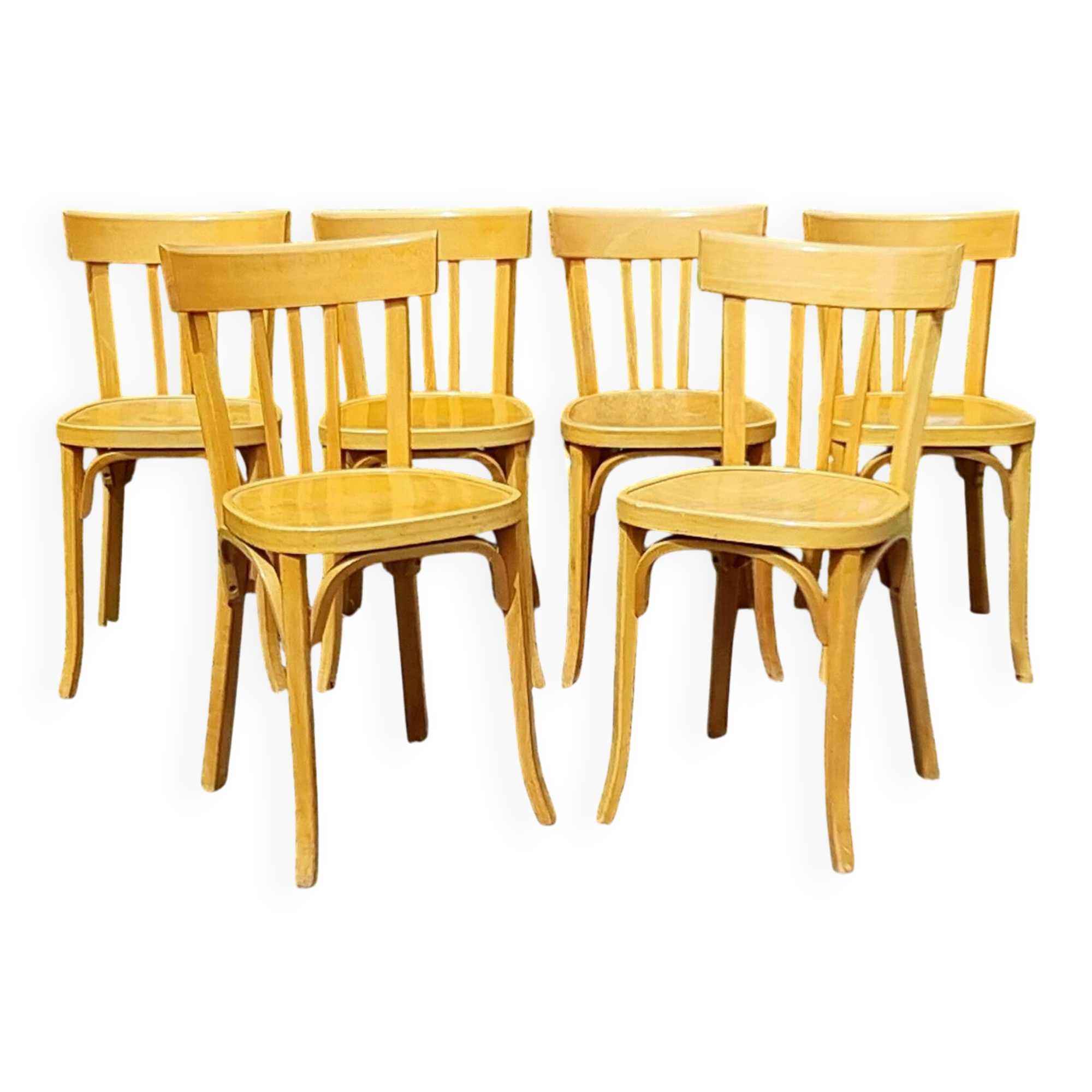 6 stamped Baumann chairs