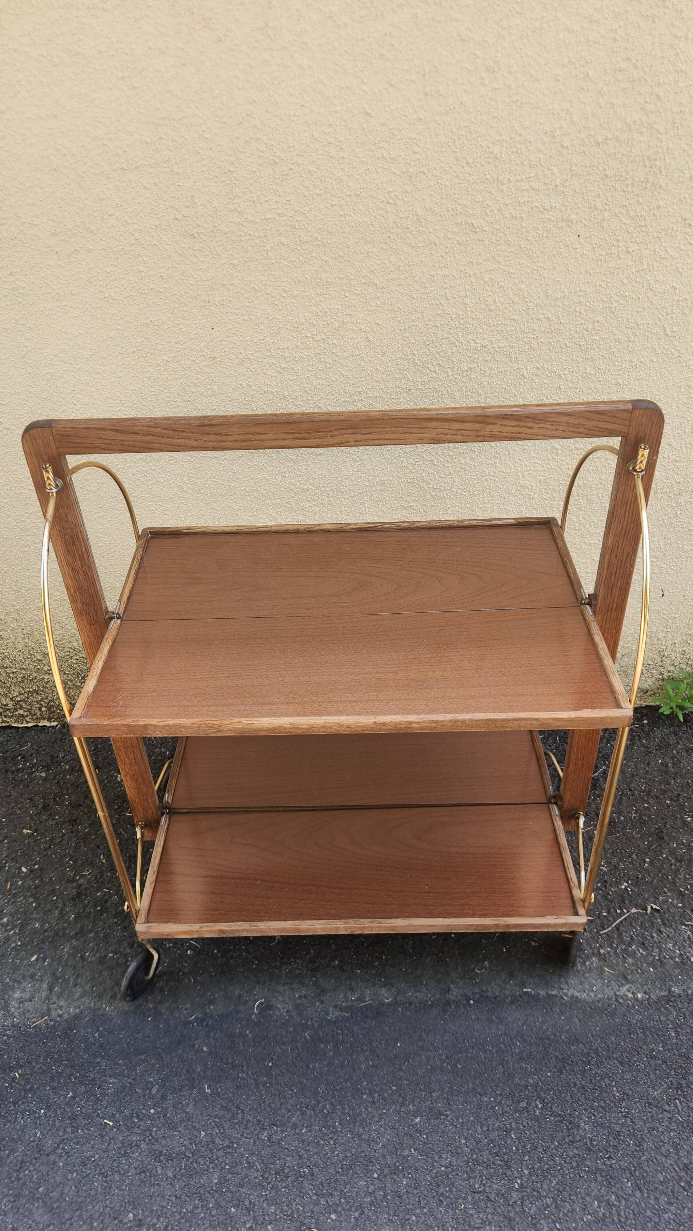 Vintage folding rolling dessert trolley "bocado"