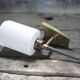 Brass wall light, black lacquered metal and white opal glass, 50s.