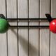 Vintage wall coatrack 2 hooks in metal and wood