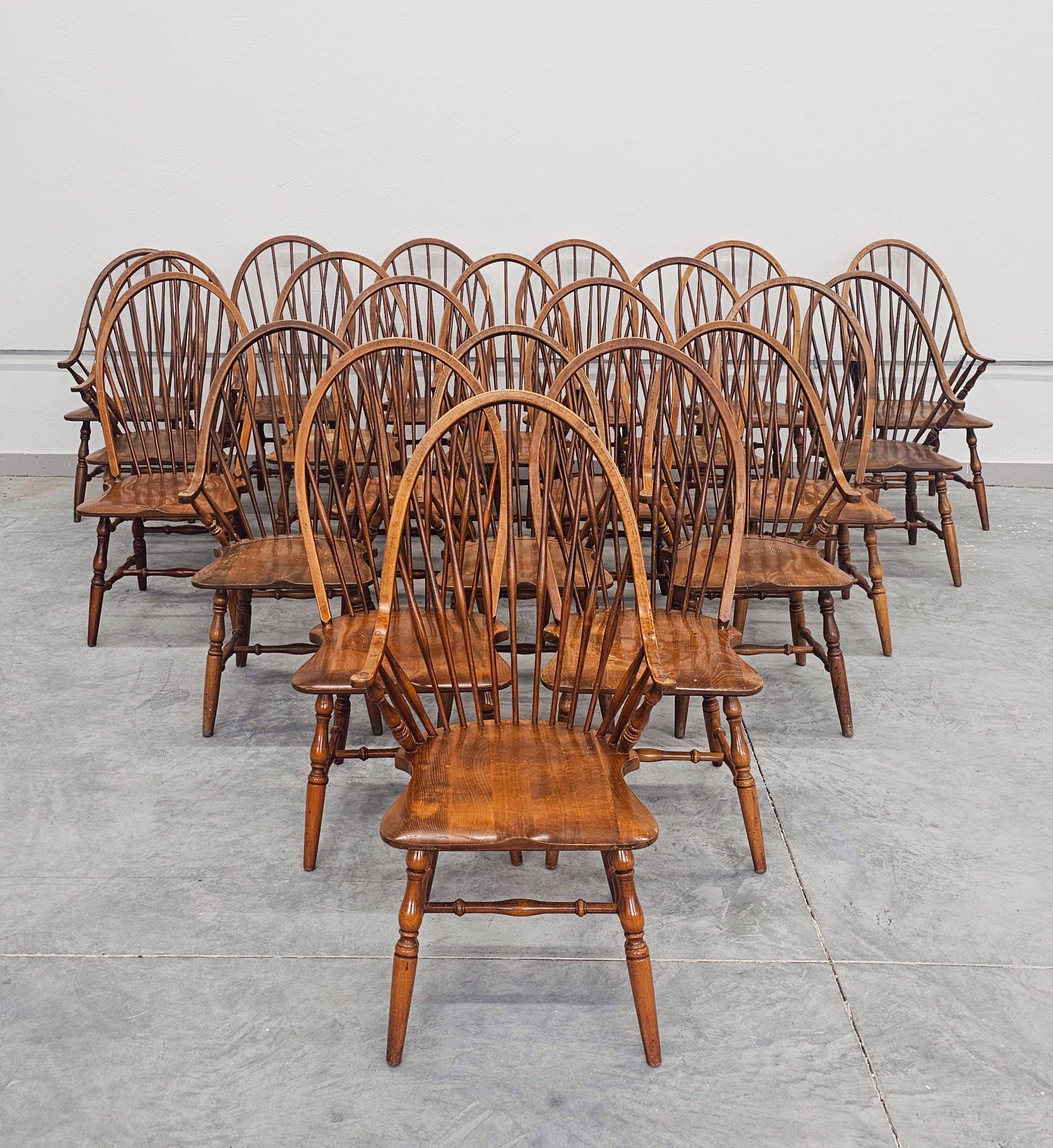Windsor chair with high spindled back, beech, 1950s.