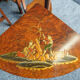 Antique Shibayama Inlaid Japanese Nested Tables in Burr Walnut