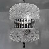 Lustre verre chrome années 60