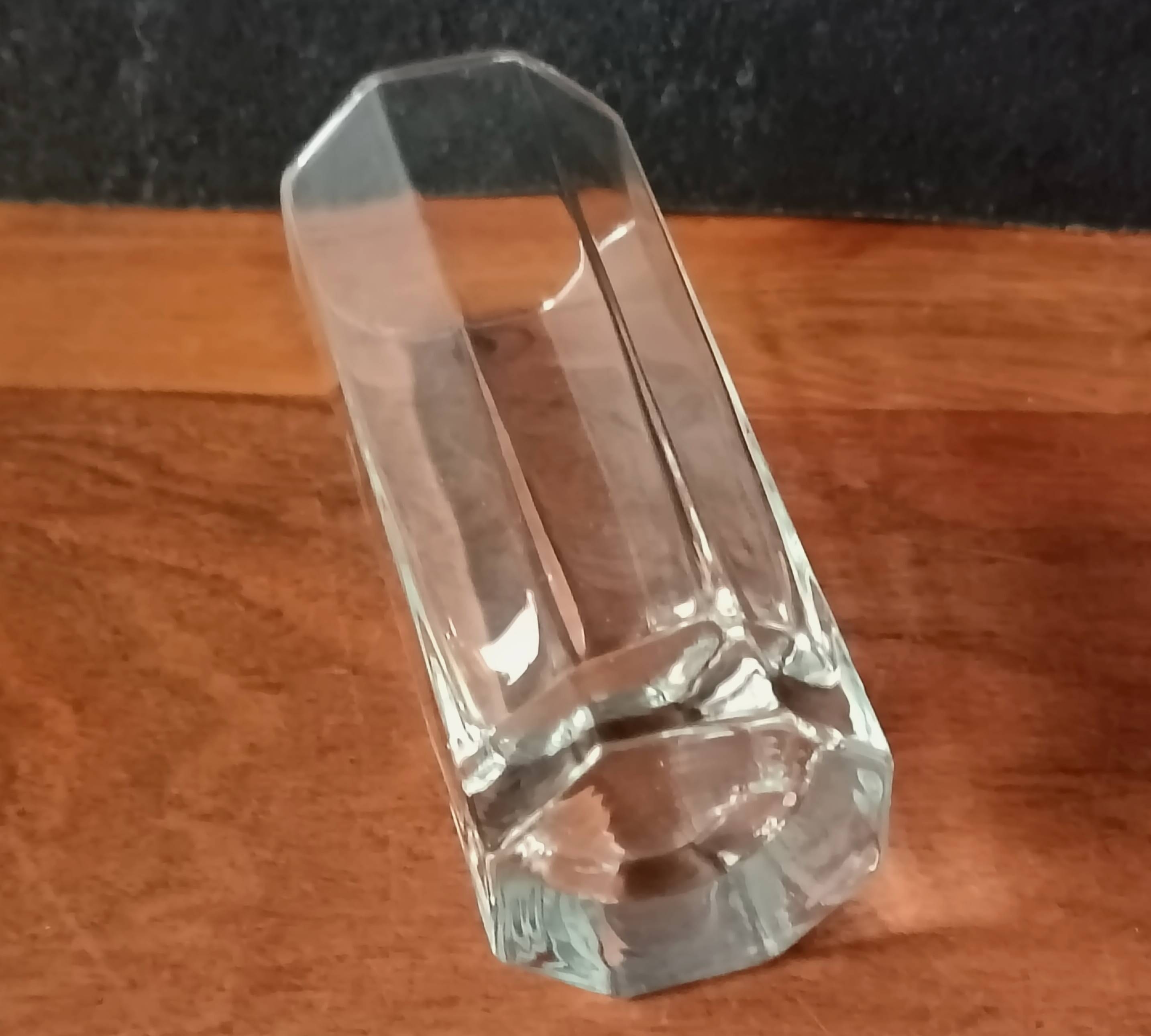 6 tall, octagonal, transparent vintage Luminarc Octime glasses (14 cl capacity)