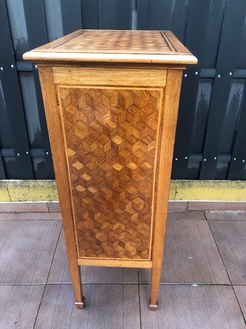 Commode art deco 1930 marqueterie damier