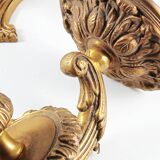 Set of 2 old candlestick sconces in bronze