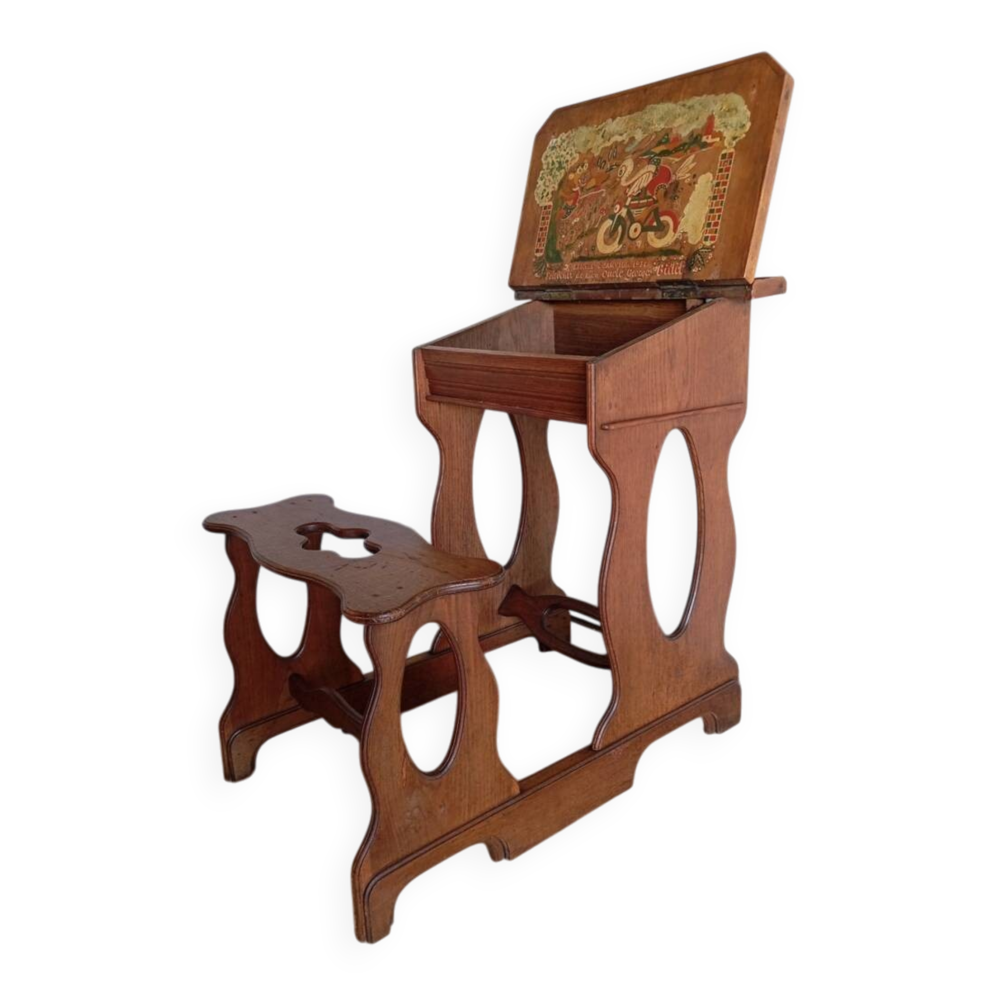 1900s oak desk with interior paint