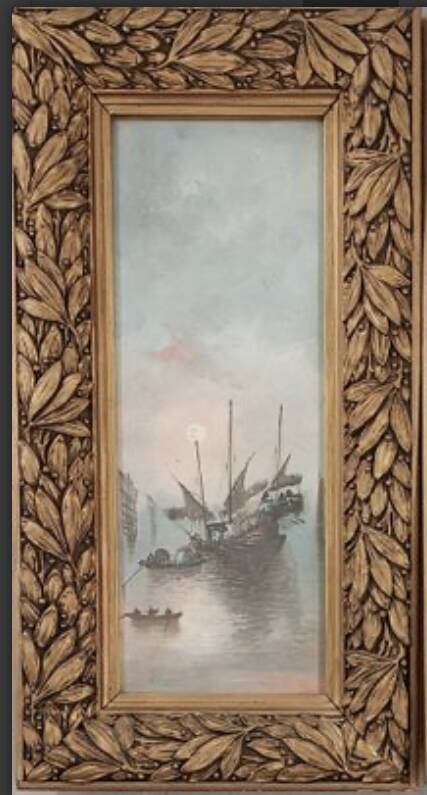 2 paintings, marine subject