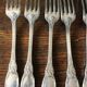 A set of 6 silver-plated foliage forks