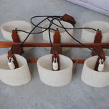 Teak and granita chandelier