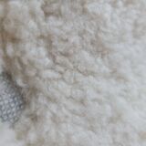 1960s, Danish design, reupholstered highback armchair, genuine sheepskin.