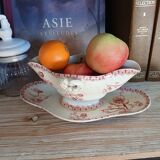 Antique sauce boat in Gien ironstone.