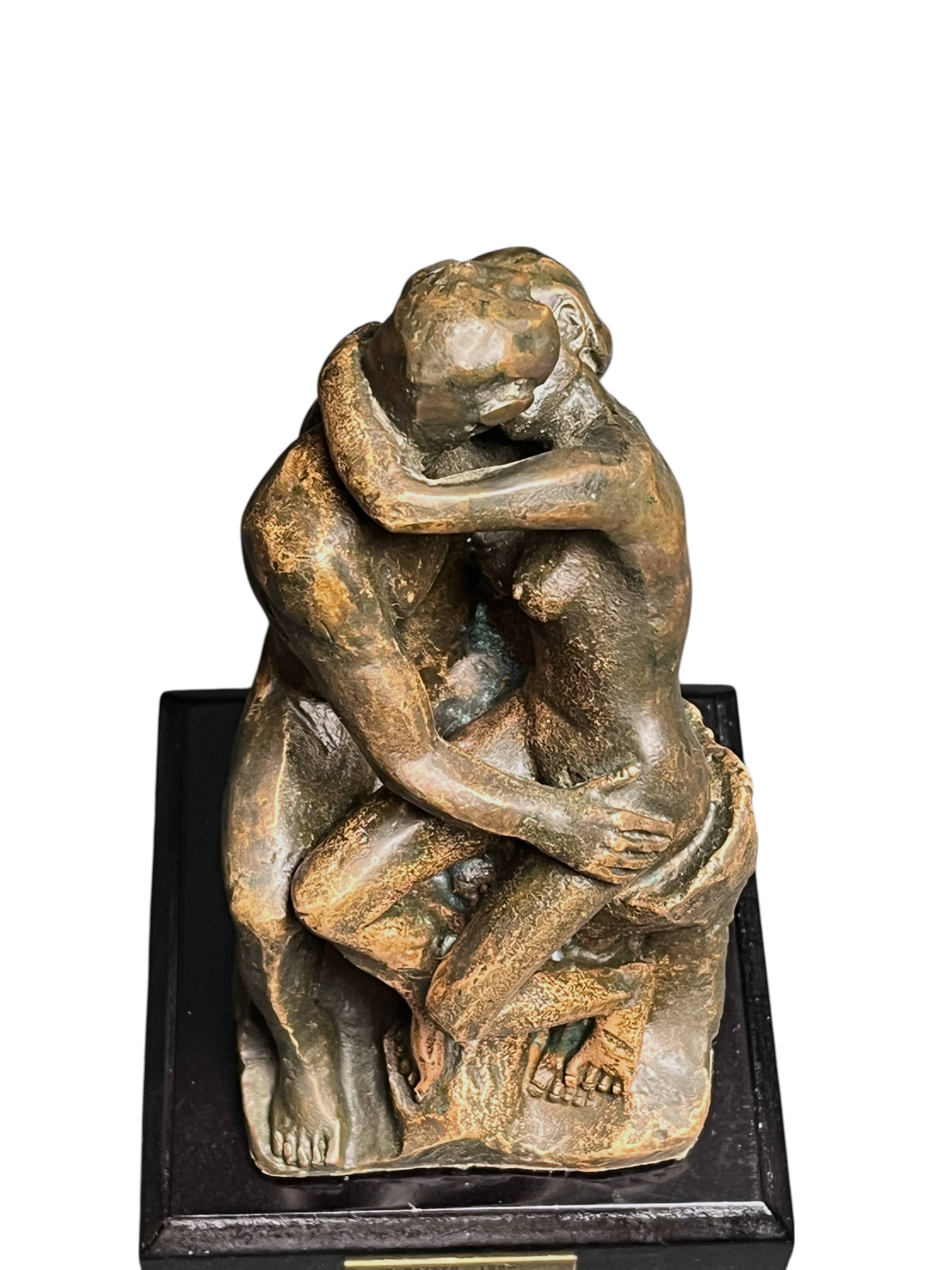 Rodin (d’après), reproduction en bronze Le Baiser XXème