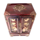 Chinese jewelry box in carved wood and inlaid stones 19th