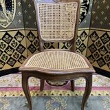 Suite of 6 Louis XV style chairs in walnut and canning