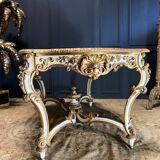 Mid-period table Napoleon III in painted and gilded wood