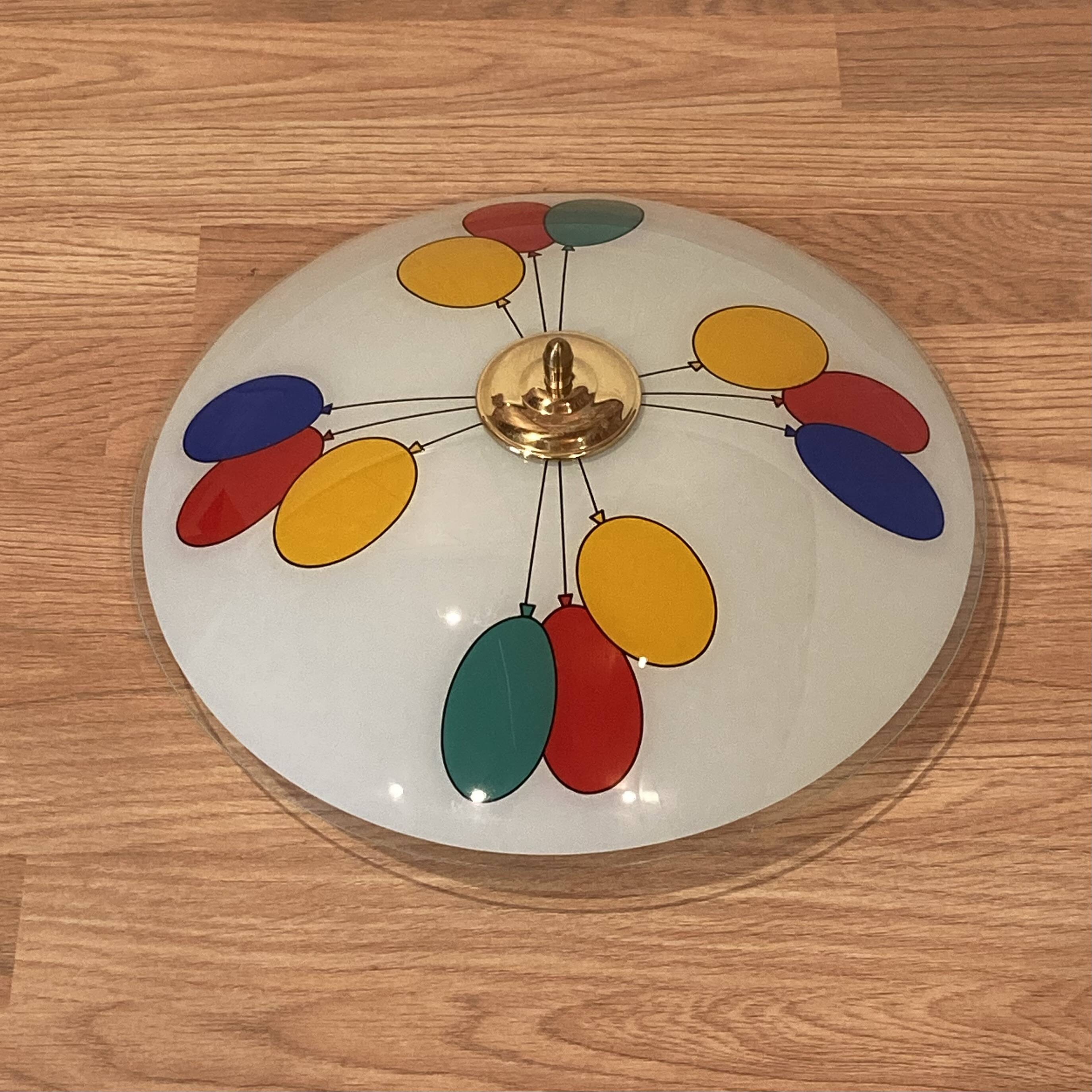 Large glass wall light, Scandinavian design, 1950s.