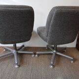 Pair of vintage office chairs heather grey by EUROSIT
