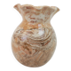 Vase rond à col corolle en terre mêlée ocre