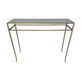Patinated metal and glass console