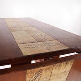Extendable dining table in rosewood and ceramic