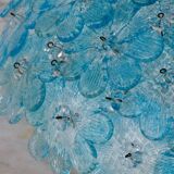 Amazing Murano ceiling light blu rubino flower by Seguso for Venini, Italy