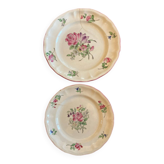 Lot de 2 assiettes décoratives aux fleurs