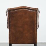 Timeless sheepskin wingback armchair with beautiful colours