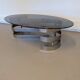 Vintage coffee table in smoked glass designed by Knut Hesterberg.