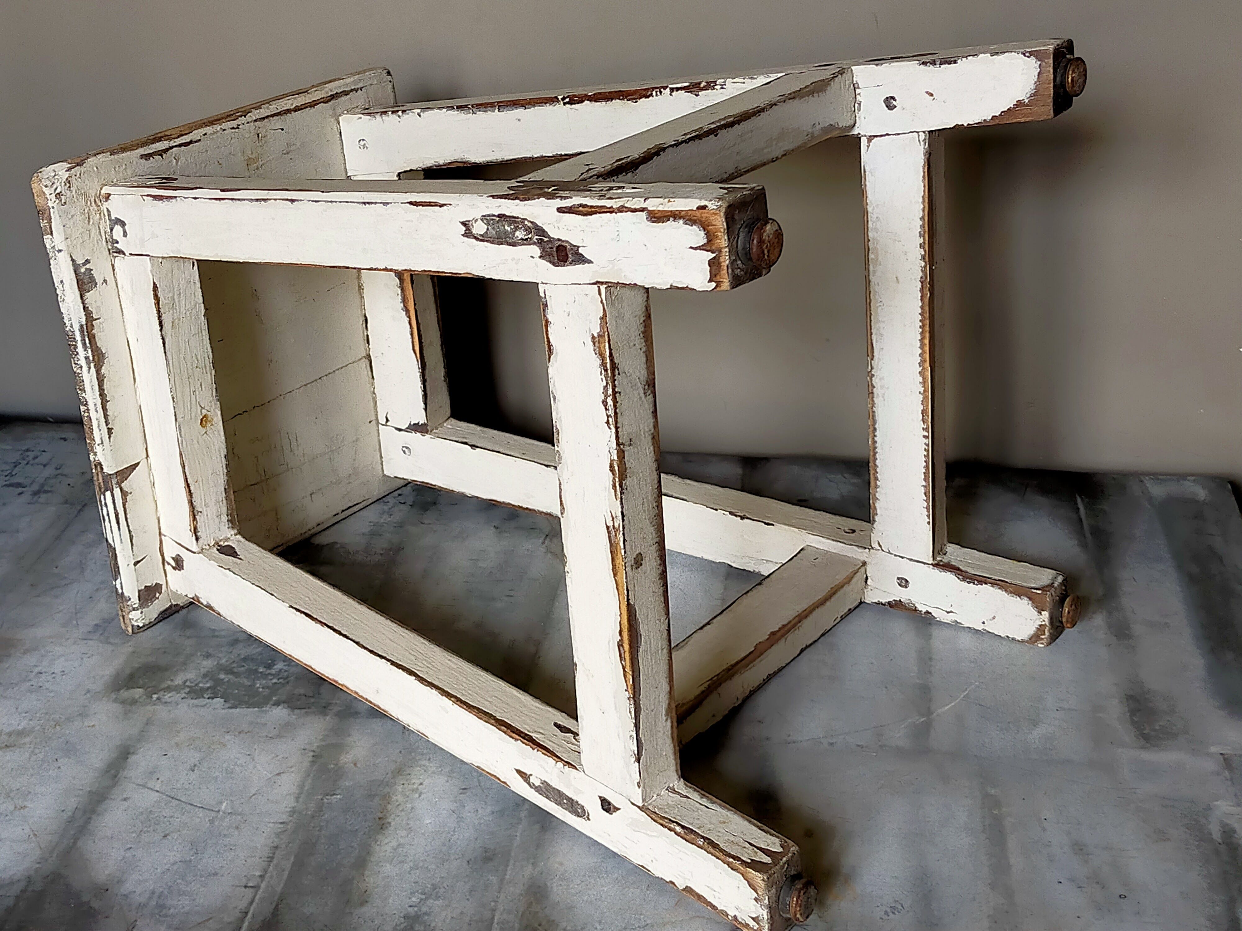 Old patinated workshop stool