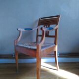 Fauteuil paillé de style directoire