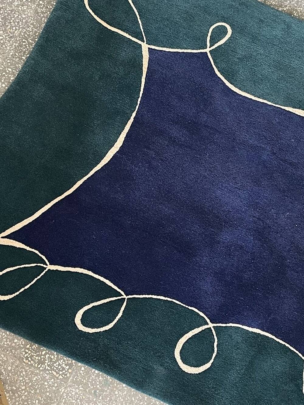 Large hand-tufted wool rug by Tisca Switzerland from the 1990s.