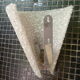 Vintage brass chrome &granular synthetic material wall lamp 50/60's collector