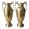 Old pair of brass amphorae