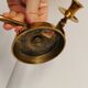 Classic Danish wall hung design candlestick in solid brass