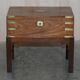 Antique hardwood military campaign desk with writing slope.