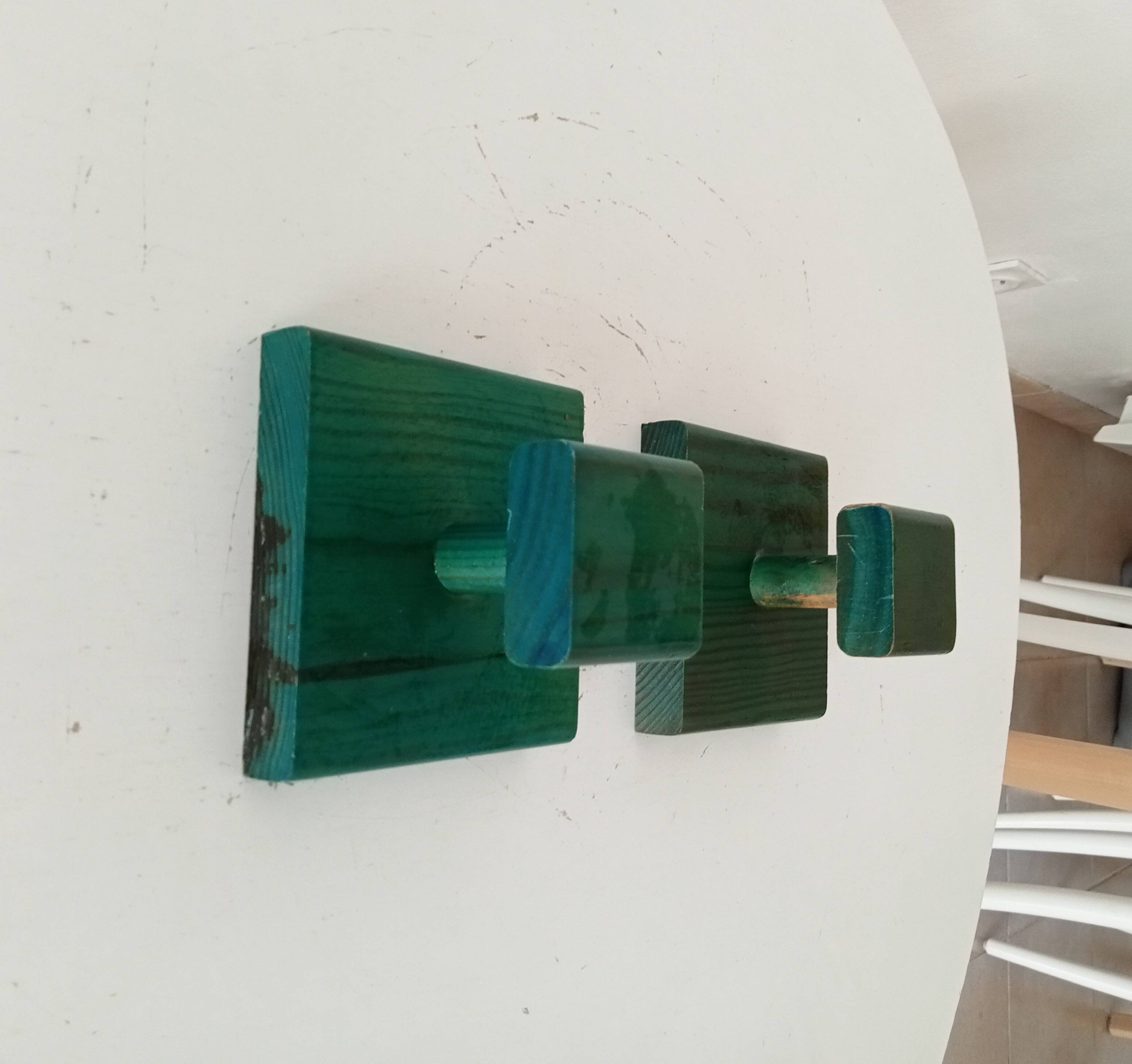 Pair of vintage 1980s wall coat hooks.