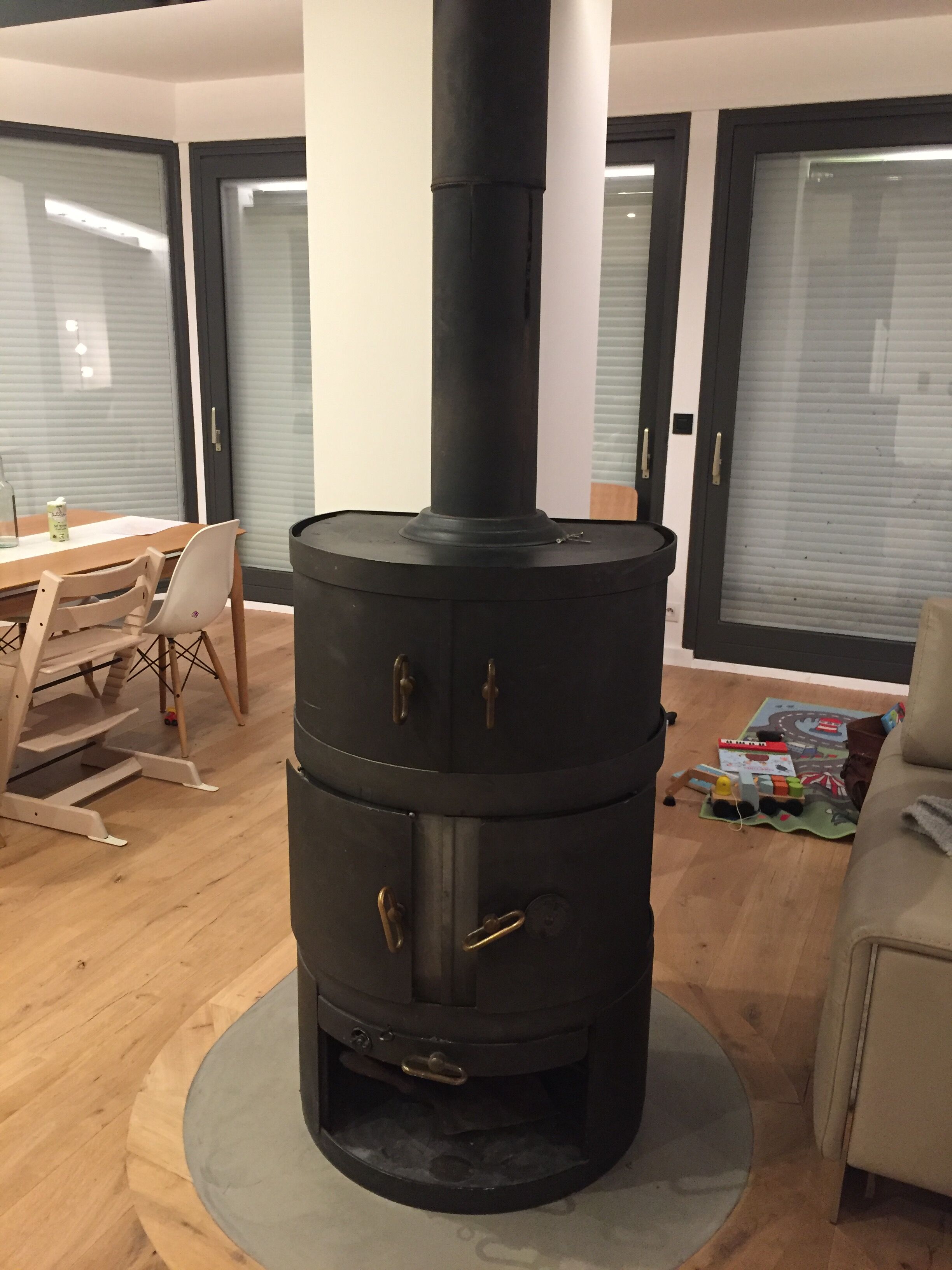 Vintage cast iron wood stove from the brand SCAN production