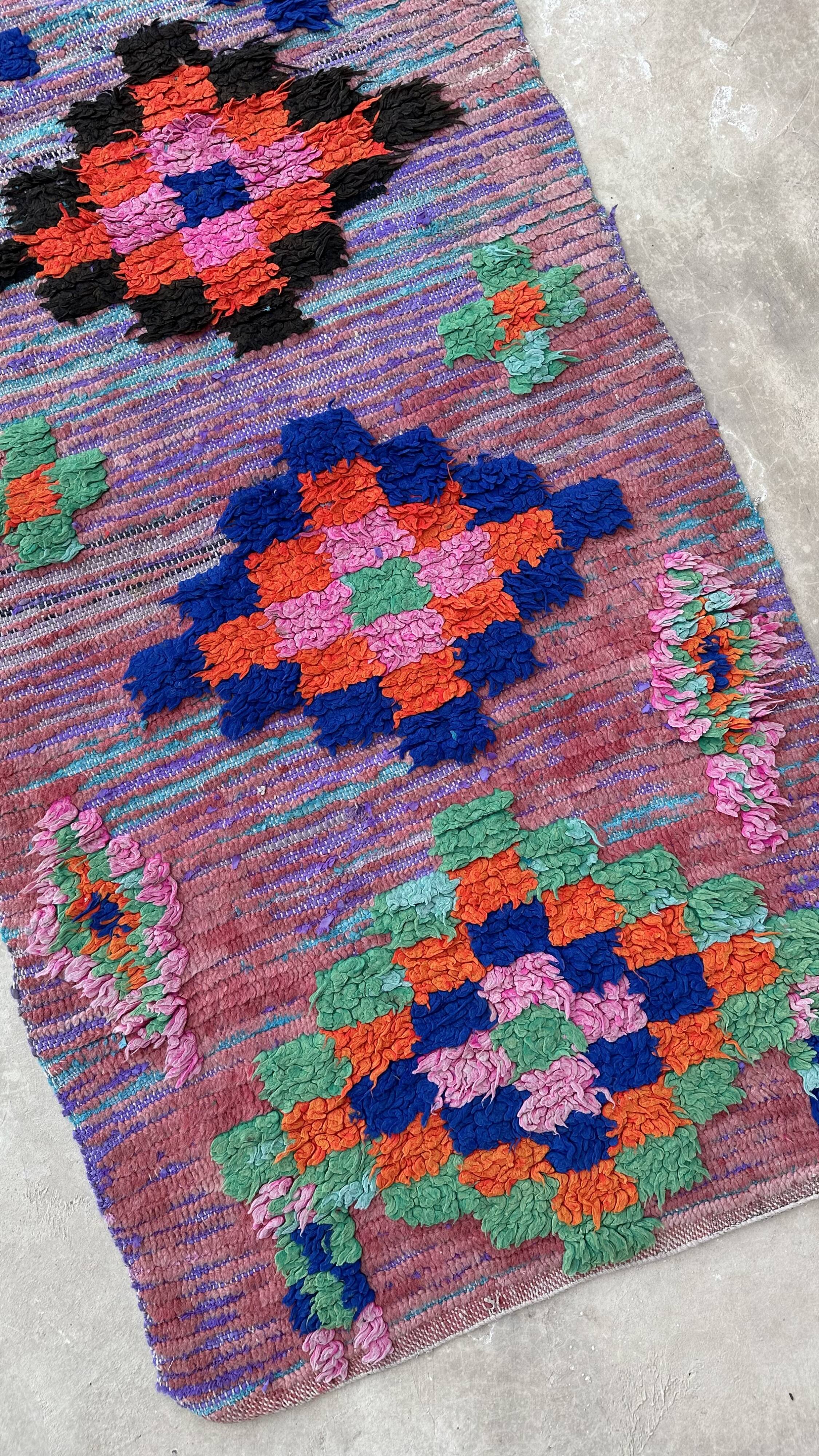 Colorful moroccan rug - 79 x 263 cm