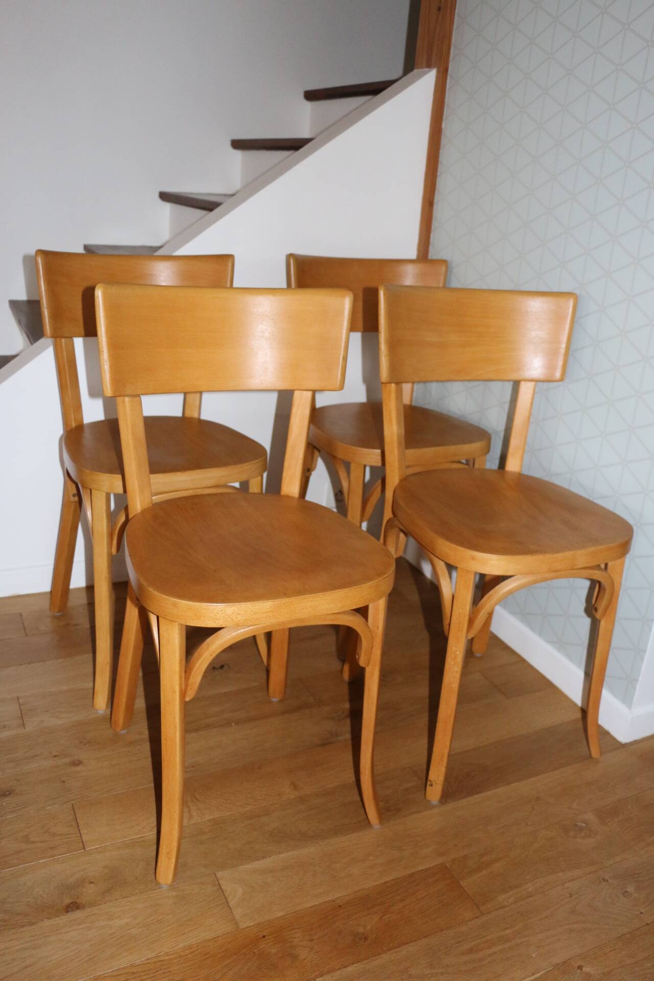 Set of 4 Baumann No. 30 chairs with wide back
