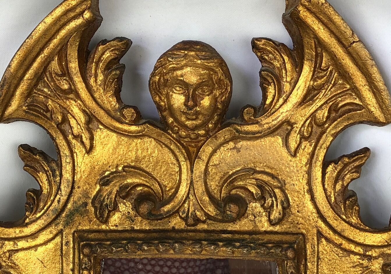 Baroque mirror in gilded wood, 20th