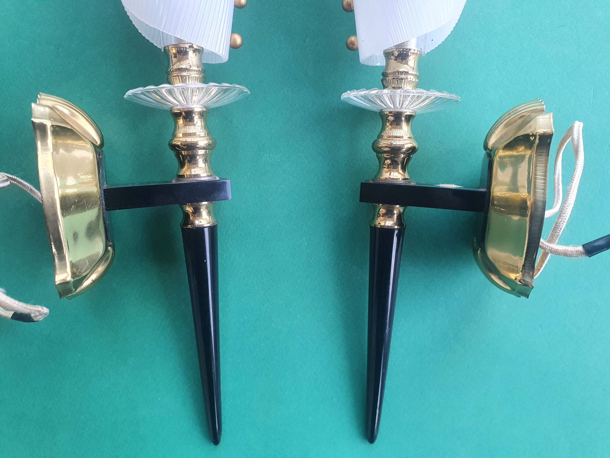 Pair of 50s rockabilly torch wall lights