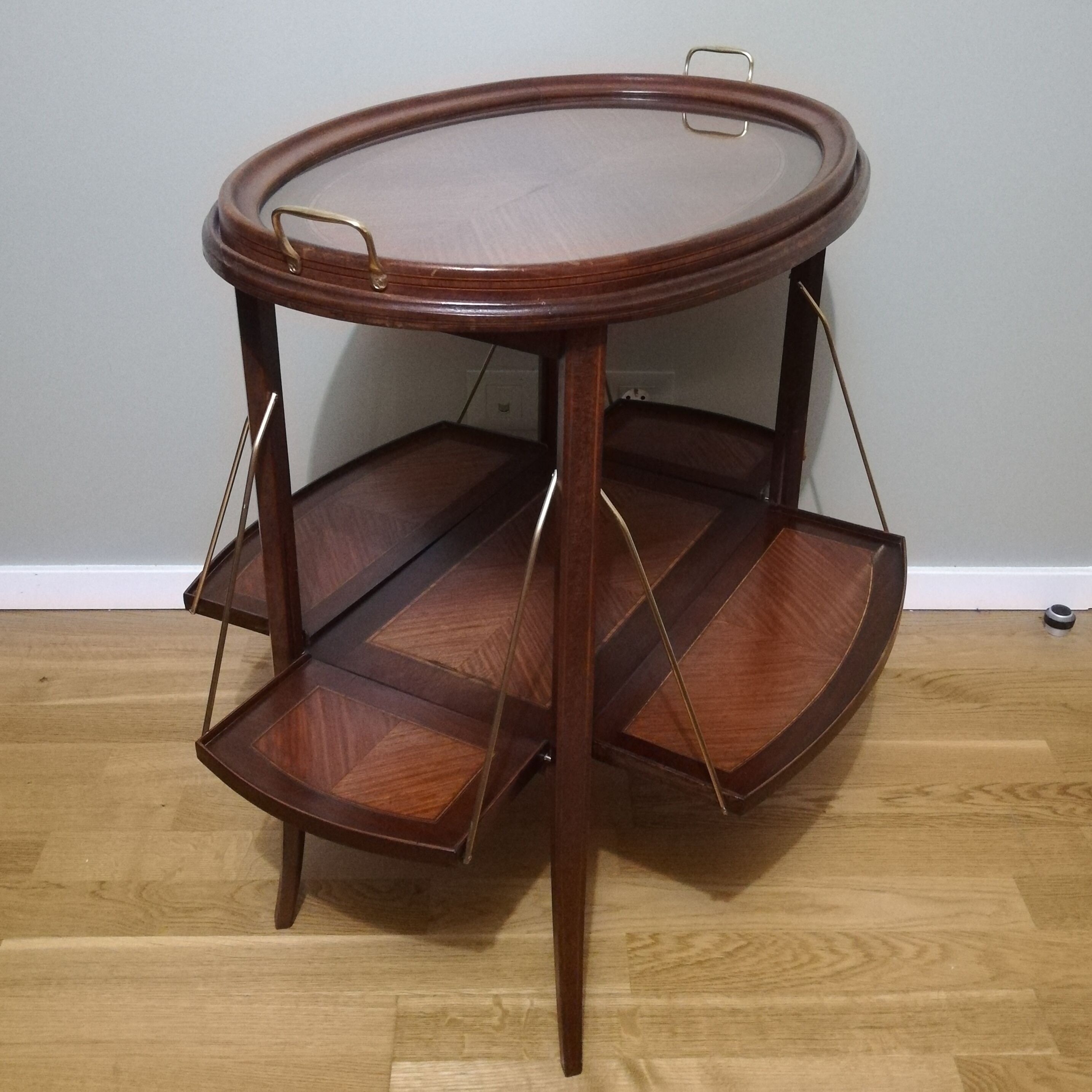 Art deco dessert in mahogany and marquetry