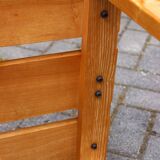 Vintage solid wood stool, modernist design 1970s